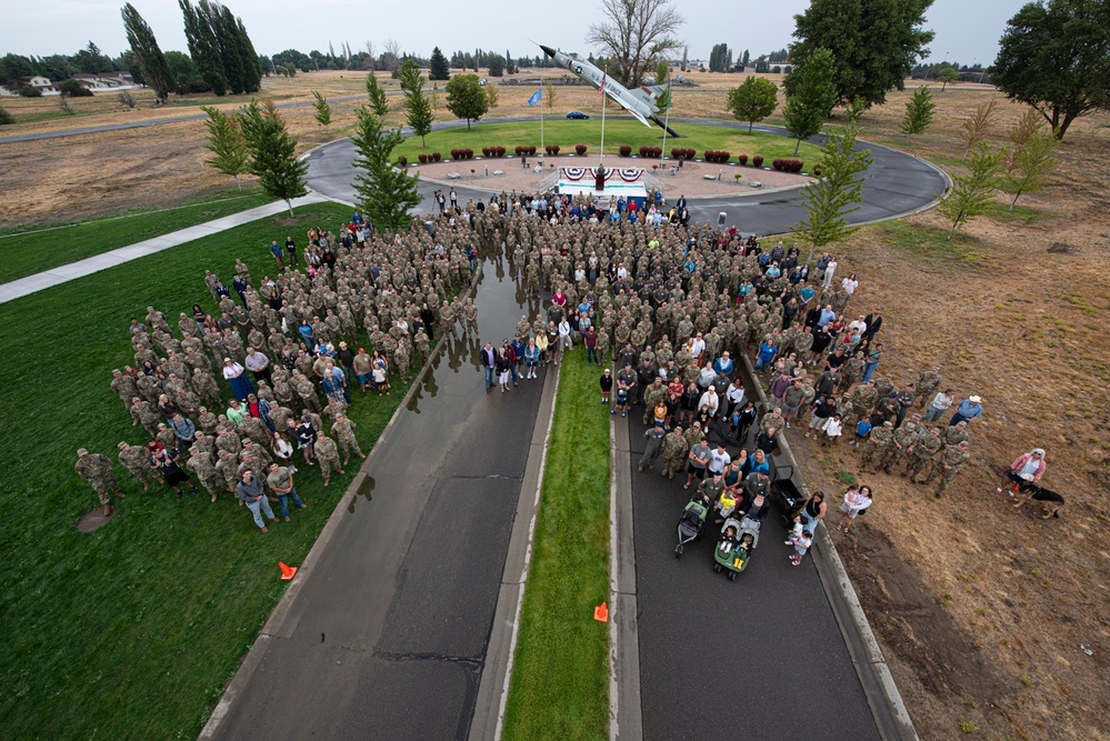 Members and families of the 141st Air Refueling Wing gathered at Fairchild Air Force Base, on August 4, 2024 to celebrate the 100th birthday bash.