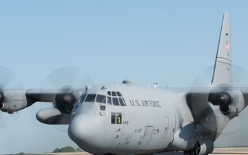 189th AW Lands C-130H On Highway