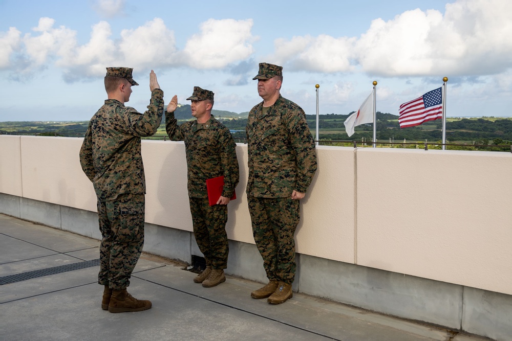 RD24 | 12th MLR promotes Lance Cpl. Clinard to Noncommissioned Officer Ranks on JGSDF Camp Ishigaki