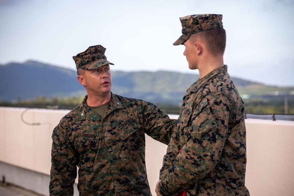 RD24 | 12th MLR promotes Lance Cpl. Clinard to Noncommissioned Officer Ranks on JGSDF Camp Ishigaki