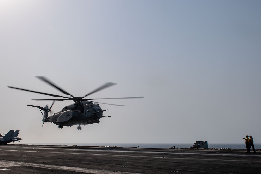 USS Theodore Roosevelt, MH-53E Sea Dragon Helicopters Conduct Flight Operations
