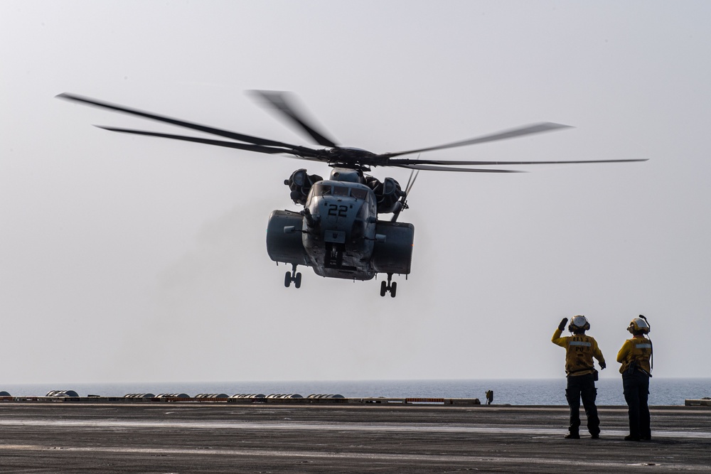 USS Theodore Roosevelt, MH-53E Sea Dragon Helicopters Conduct Flight Operations
