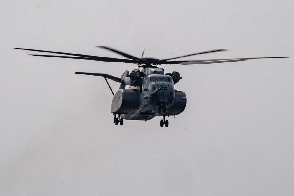 USS Theodore Roosevelt, MH-53E Sea Dragon Helicopters Conduct Flight Operations