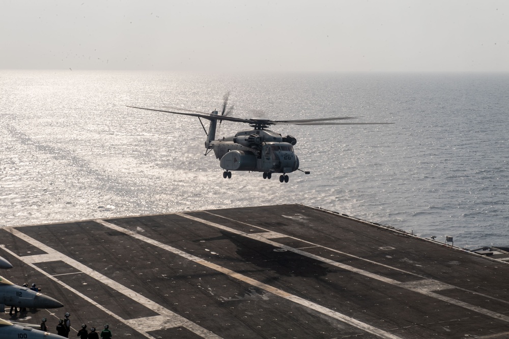 USS Theodore Roosevelt, MH-53E Sea Dragon Helicopters Conduct Flight Operations