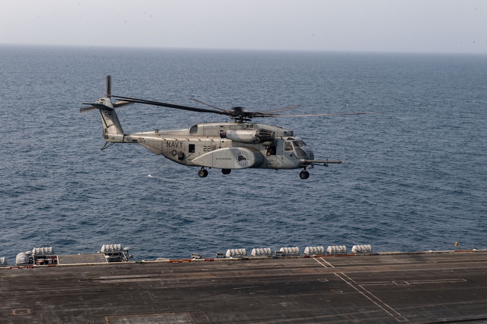 USS Theodore Roosevelt, MH-53E Sea Dragon Helicopters Conduct Flight Operations