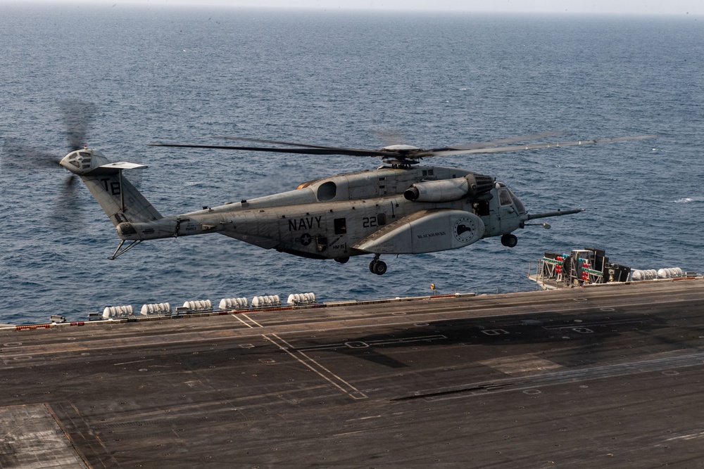 USS Theodore Roosevelt, MH-53E Sea Dragon Helicopters Conduct Flight Operations