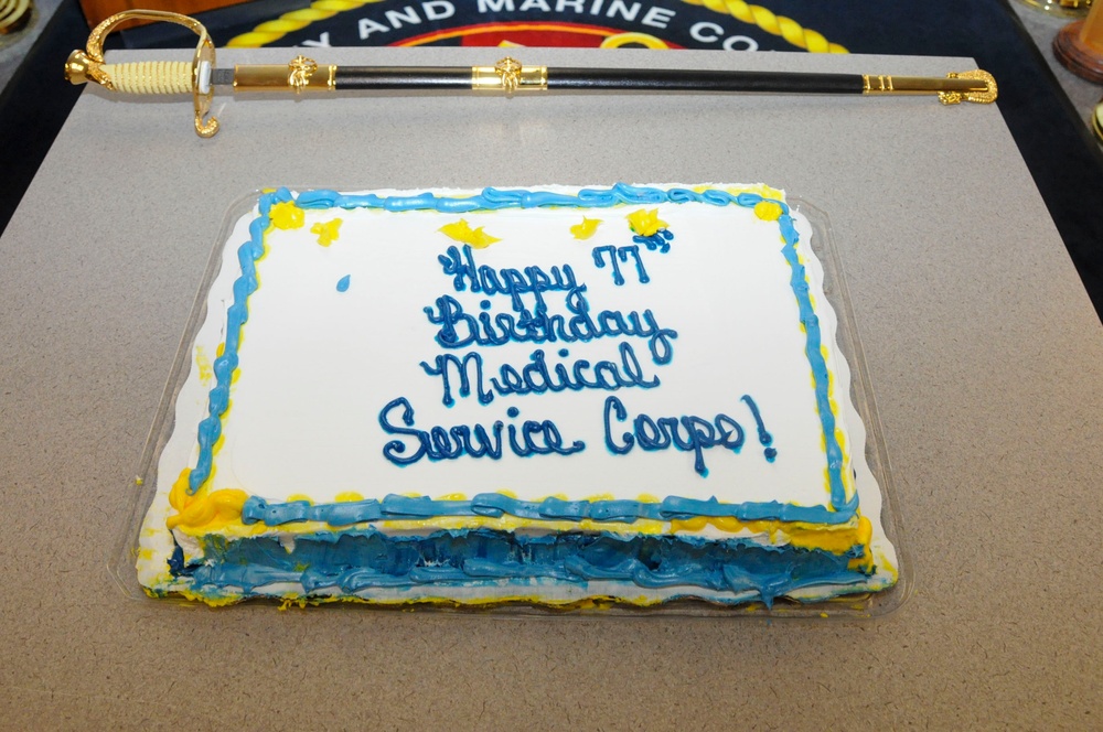 Navy and Marine Corps Force Health Protection holds a Cake Cutting for the Medical Service Corps 77th Birthday