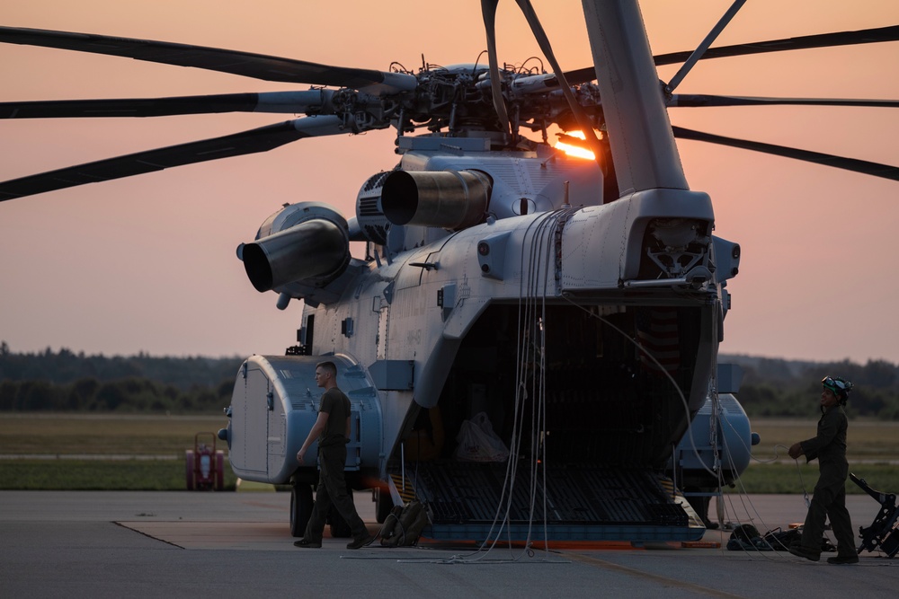 Marine Heavy Helicopter Squadron (HMH) 461 conducts maintenance during Exercise Northern Strike 2024