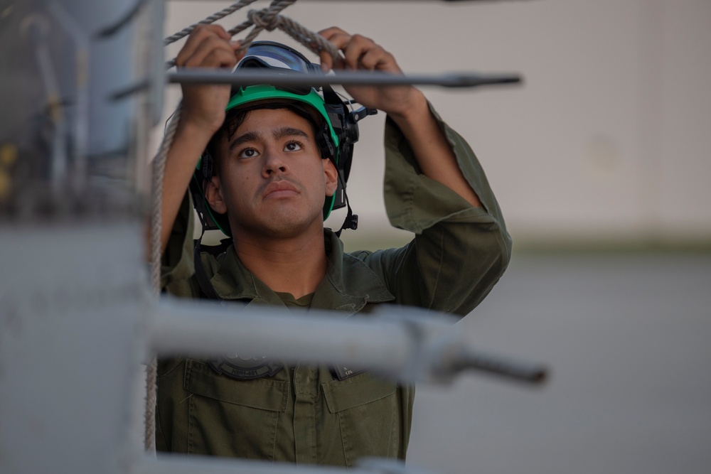 Marine Heavy Helicopter Squadron (HMH) 461 conducts maintenance during Exercise Northern Strike 2024