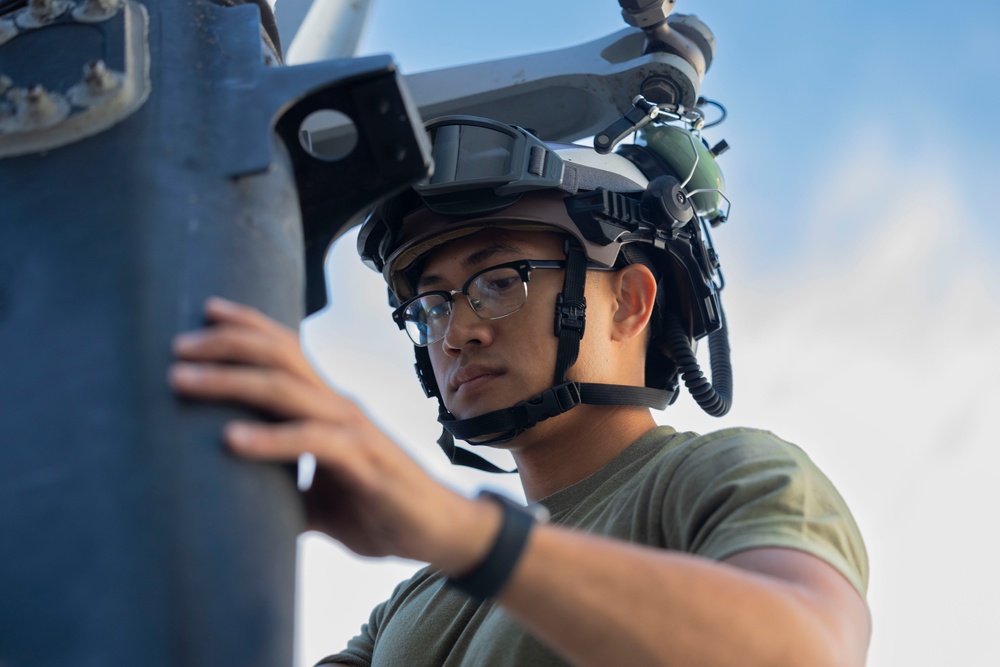 Marine Heavy Helicopter Squadron (HMH) 461 conducts maintenance during Exercise Northern Strike 2024