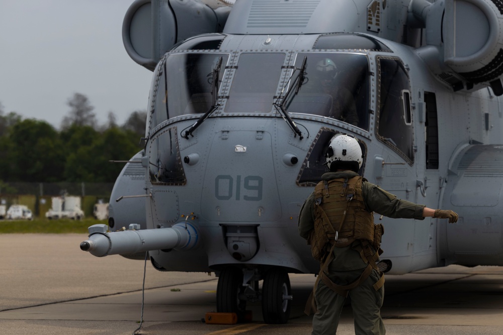 Marine Heavy Helicopter Squadron (HMH) 461 conducts familiarization flights during Exercise Northern Strike 2024