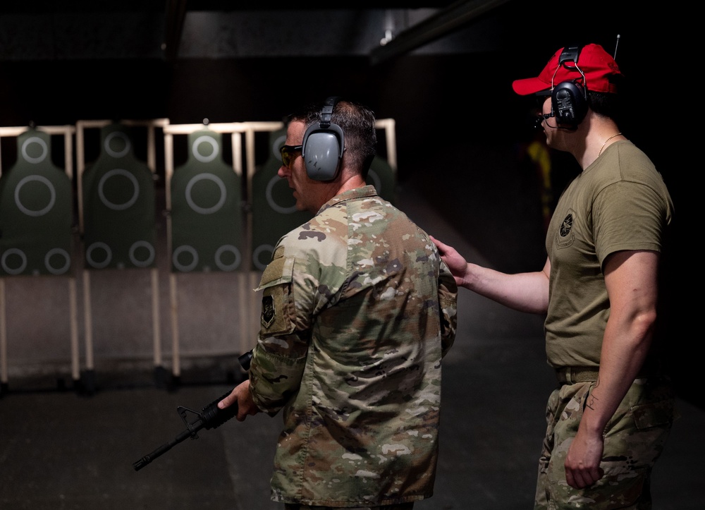 AMC Command Chiefs participate in combat arms training