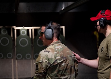 AMC Command Chiefs participate in combat arms training