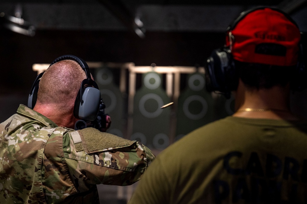 AMC Command Chiefs participate in combat arms training