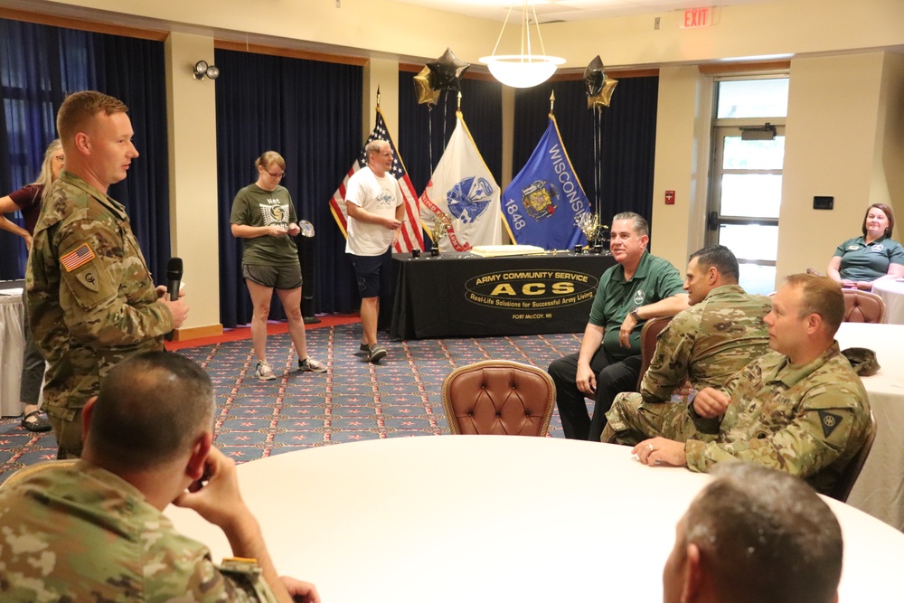 Fort McCoy celebrates Army Community Service’s 59th birthday with humorist, cake-cutting