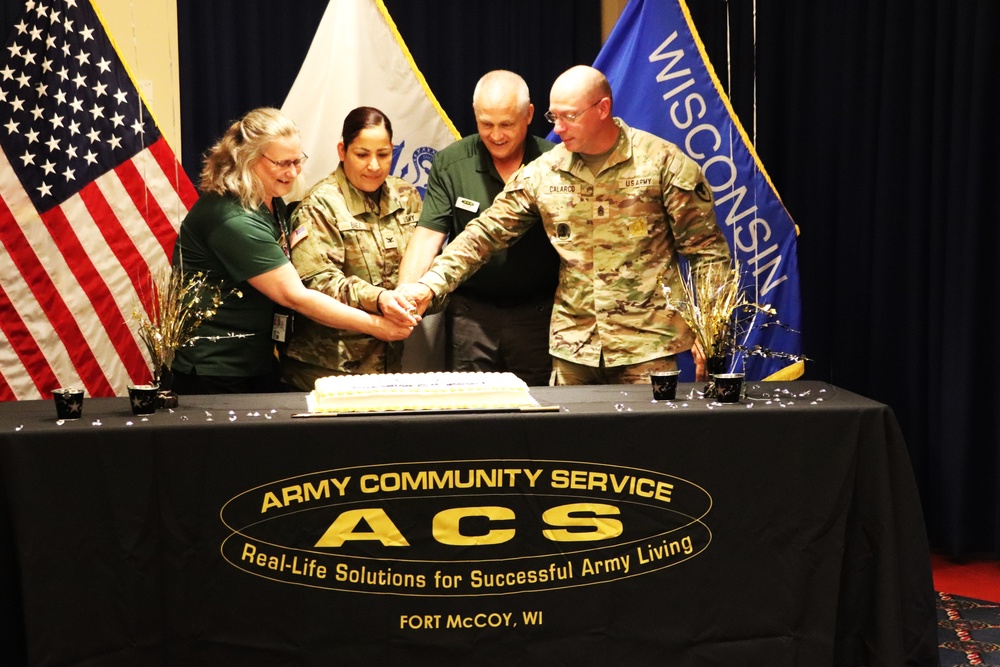 Fort McCoy celebrates Army Community Service’s 59th birthday with humorist, cake-cutting