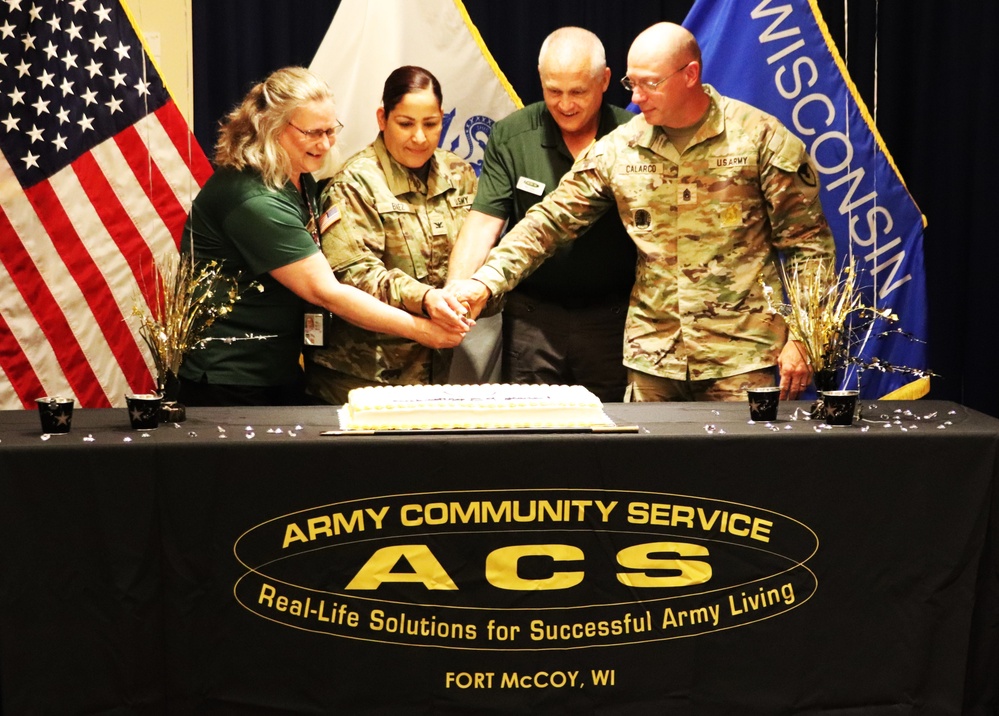 Fort McCoy celebrates Army Community Service’s 59th birthday with humorist, cake-cutting