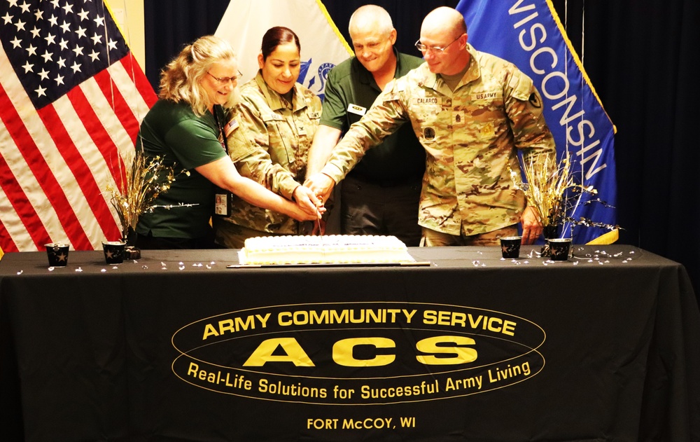 Fort McCoy celebrates Army Community Service’s 59th birthday with humorist, cake-cutting