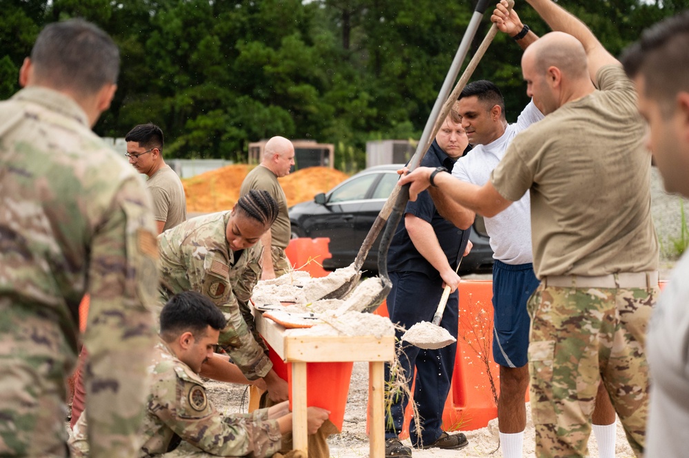 JB Charleston prepares sandbags in preparation for Hurricane Debby