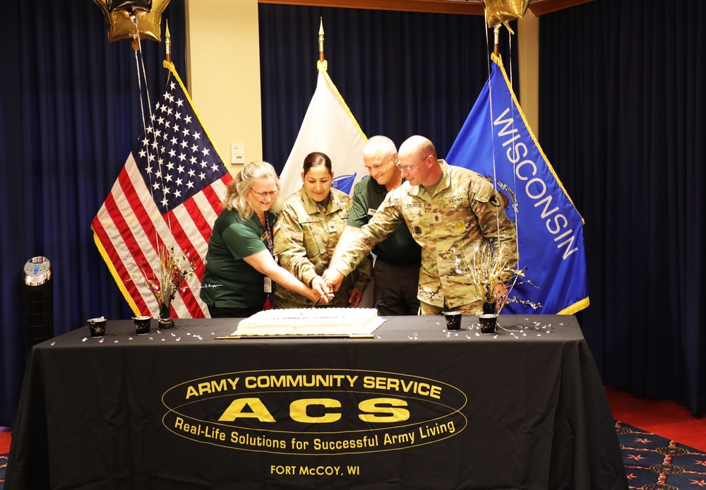 Fort McCoy celebrates Army Community Service’s 59th birthday with humorist, cake-cutting