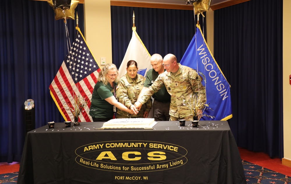 Fort McCoy celebrates Army Community Service’s 59th birthday with humorist, cake-cutting