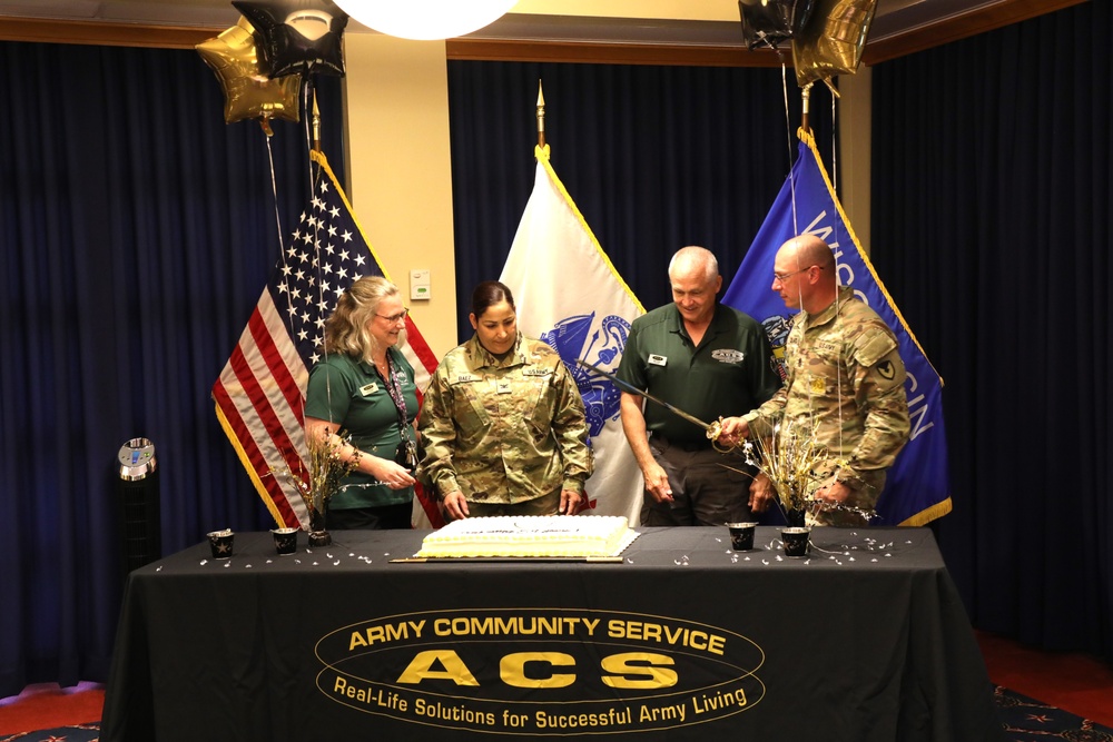 Fort McCoy celebrates Army Community Service’s 59th birthday with humorist, cake-cutting