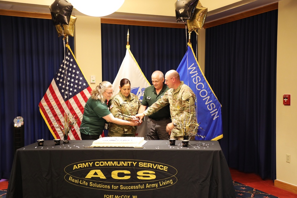 Fort McCoy celebrates Army Community Service’s 59th birthday with humorist, cake-cutting