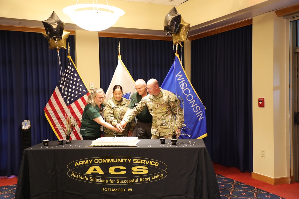 Fort McCoy celebrates Army Community Service’s 59th birthday with humorist, cake-cutting