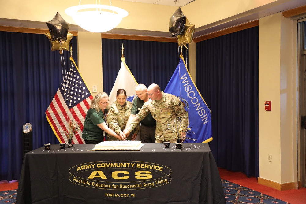 Fort McCoy celebrates Army Community Service’s 59th birthday with humorist, cake-cutting