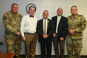 Interview with Austin City Mayor Leffingwell at global war on terrorism exhibit ceremony Sept. 10 at Camp Mabry, Austin, Texas.