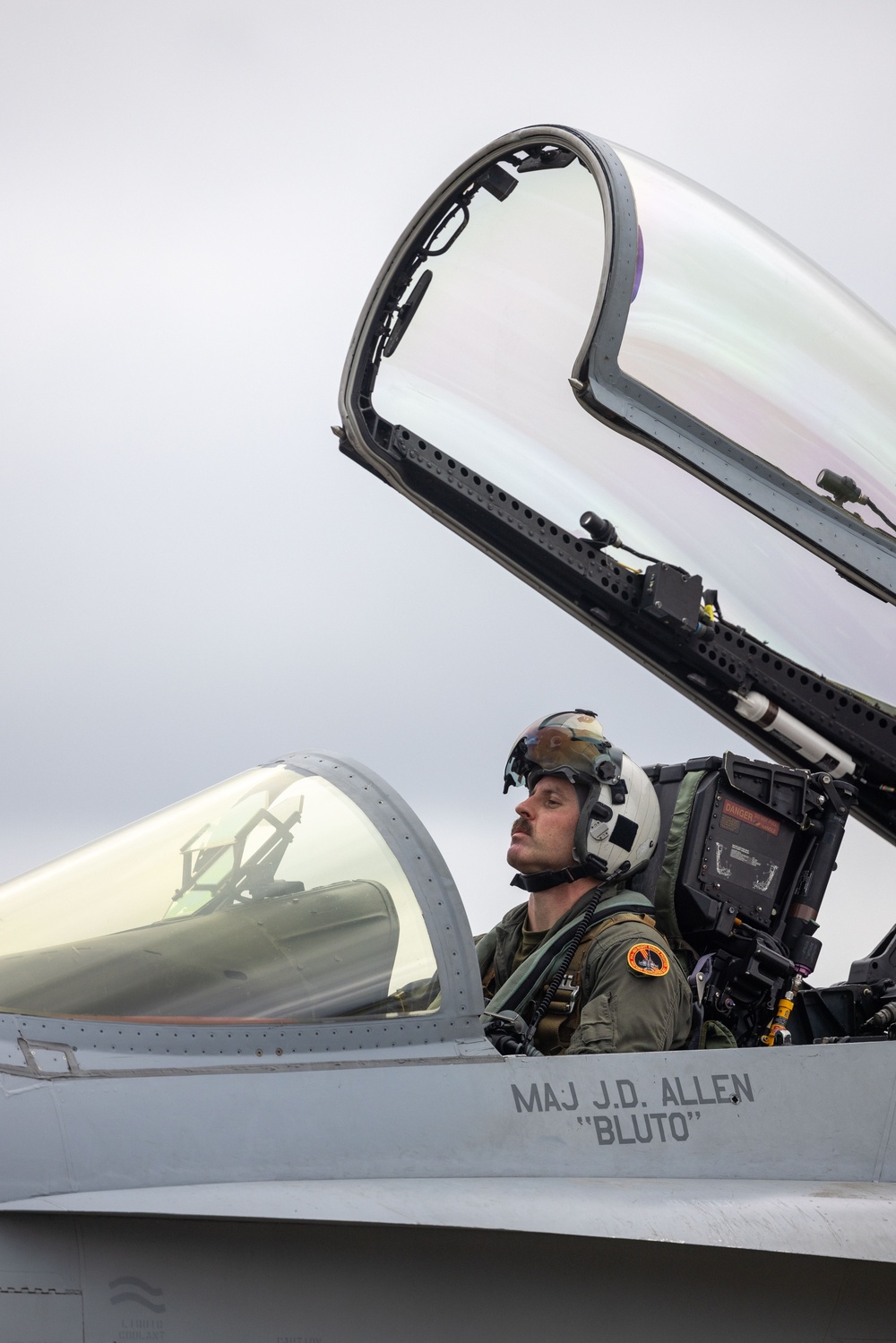 U.S. Marine Corps F/A-18 Hornets Fly Out of South Korea