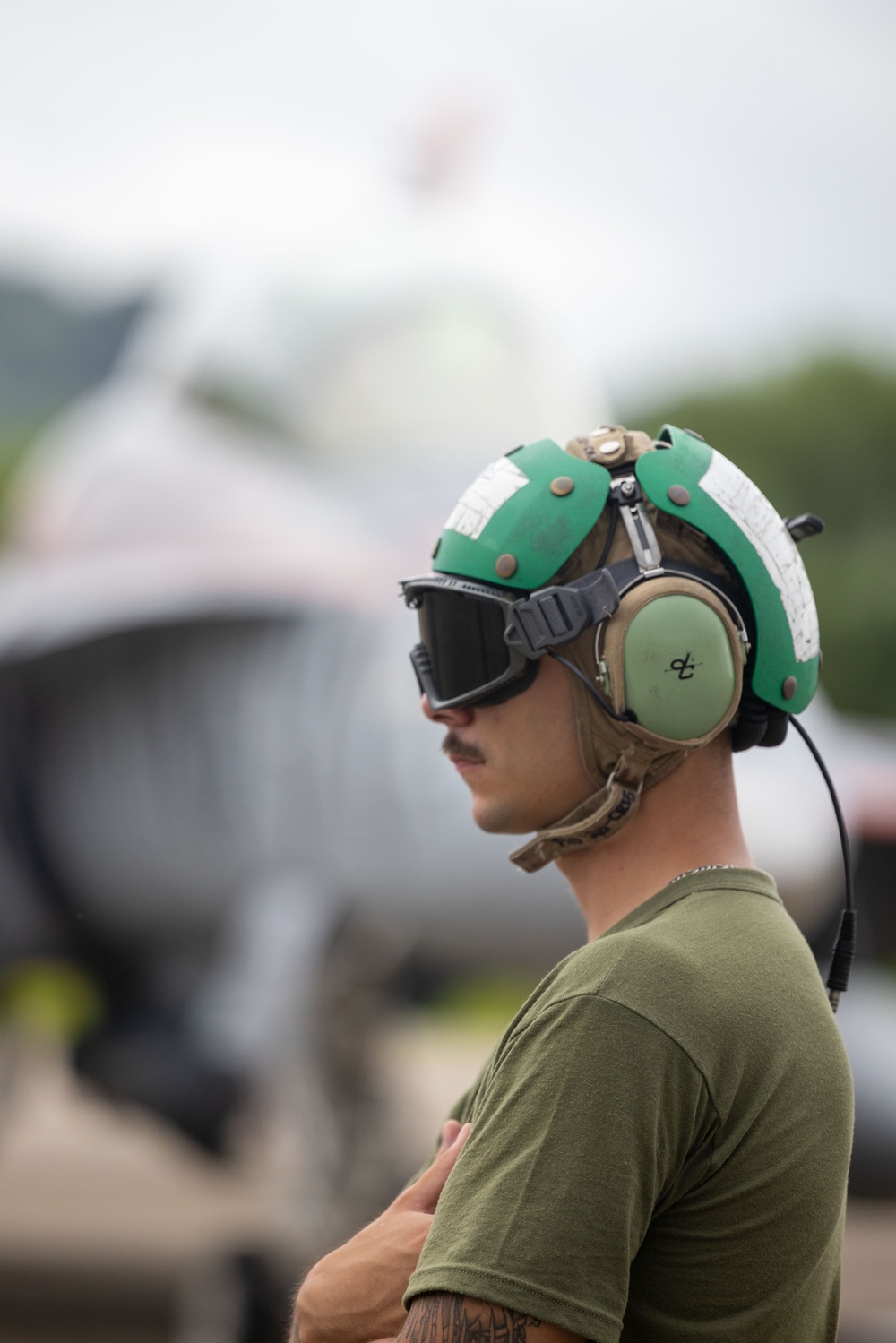 U.S. Marine Corps F/A-18 Hornets Fly Out of South Korea