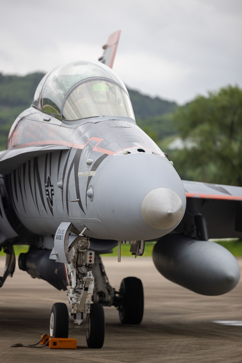 U.S. Marine Corps F/A-18 Hornets Fly Out of South Korea