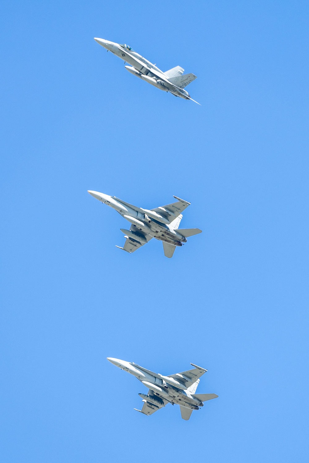 U.S. Marine Corps F/A-18 Hornets Fly Out of South Korea