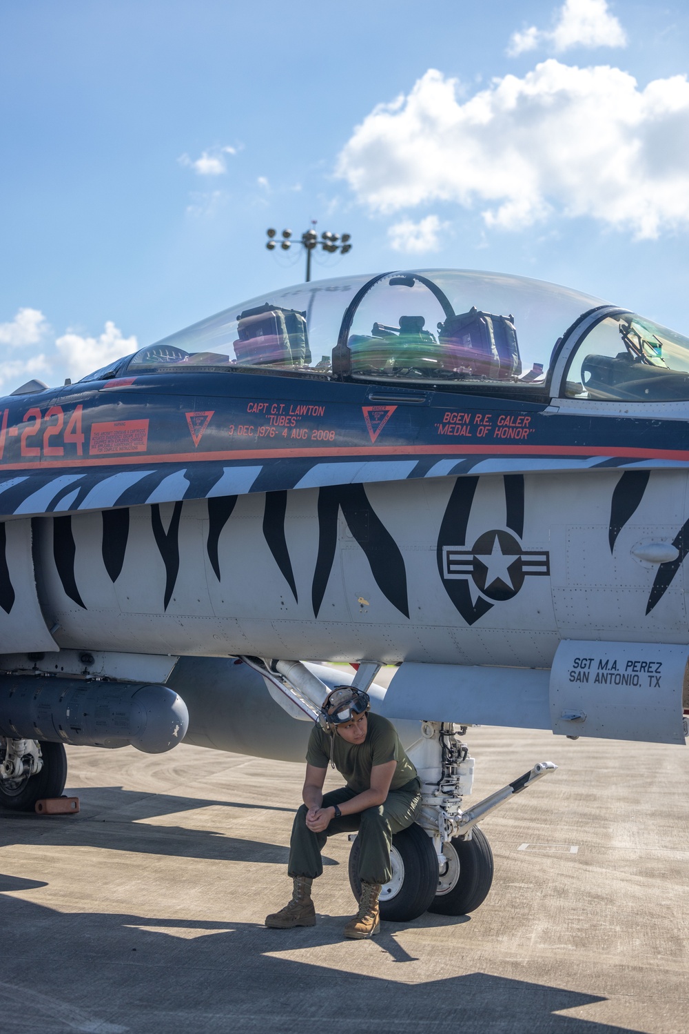 U.S. Marine Corps F/A-18 Hornets Fly Out of South Korea