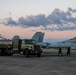 U.S. Marines with VMFA(AW) 224 maintain F/A-18 Hornet Aircraft after flight operations at Suwon AB