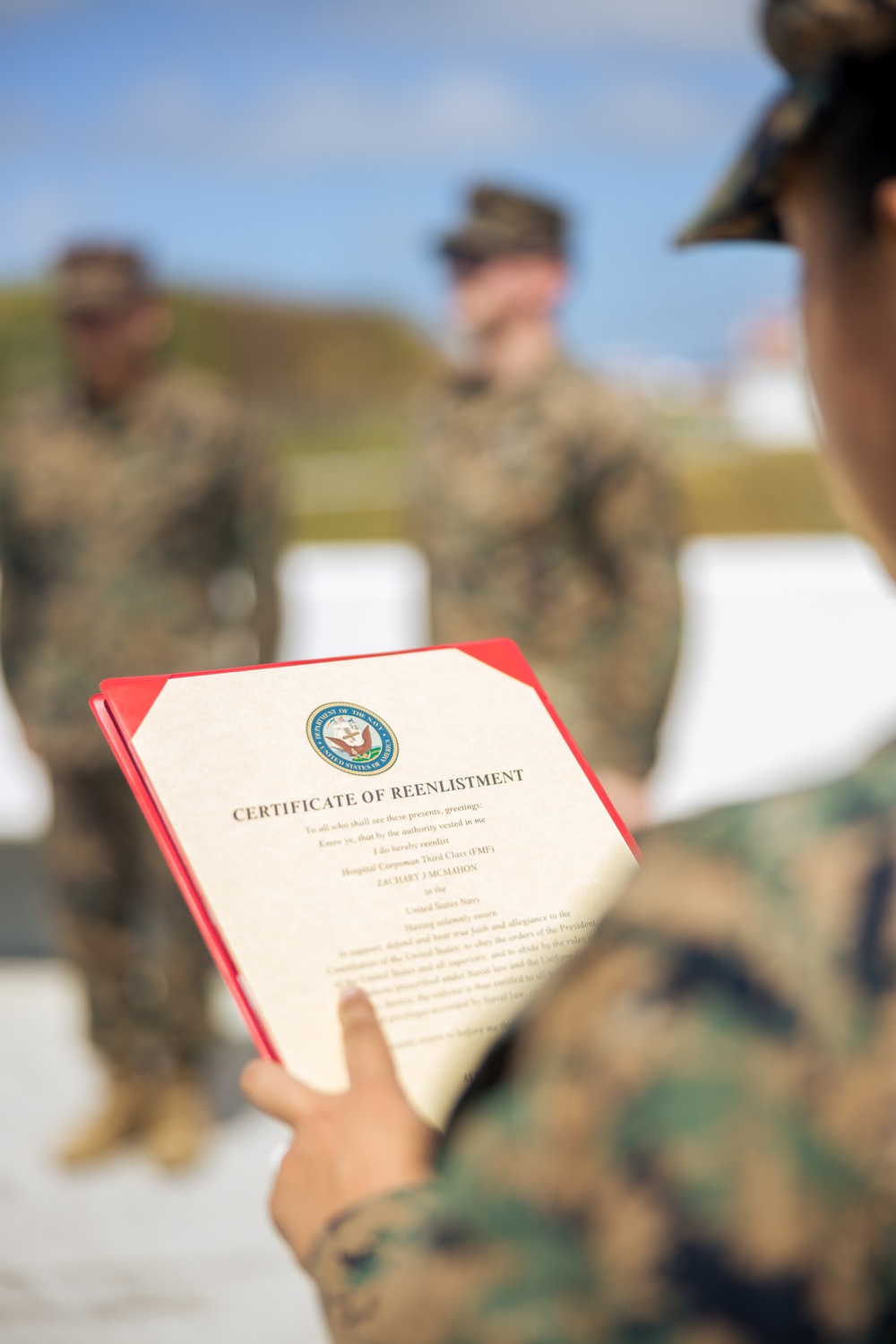 RD 24 | Navy Corpsman with 3d Medical Battalion, 3rd MLG Re-enlists