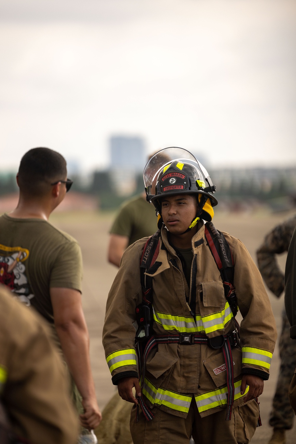 U.S. Marines with MWSS-171 and MCAS Iwakuni H&amp;HS Participate in an Aircraft Rescue and Firefighting Themed Workout at Suwon AB