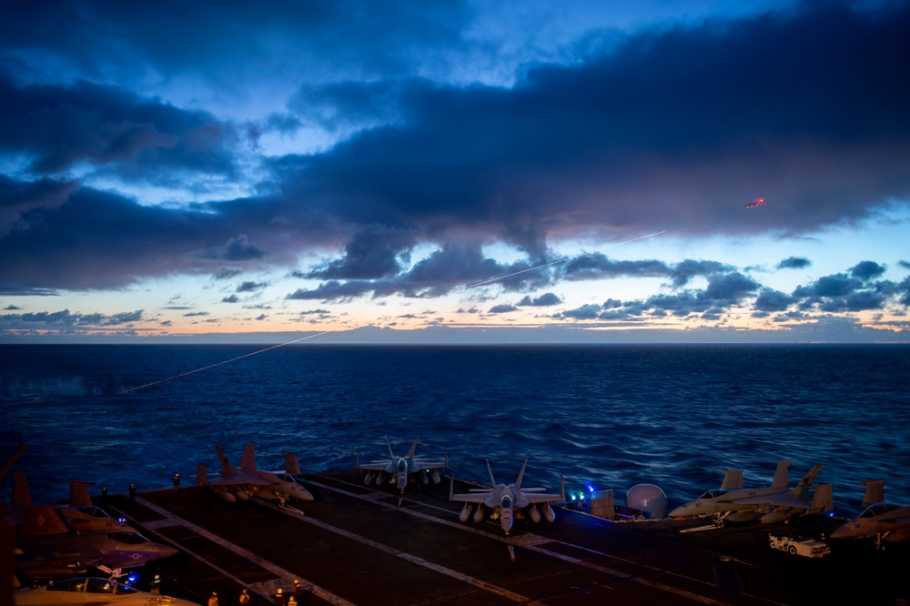 MH-60S Sea Hawk Conducts An Evening Live-Fire Exercise