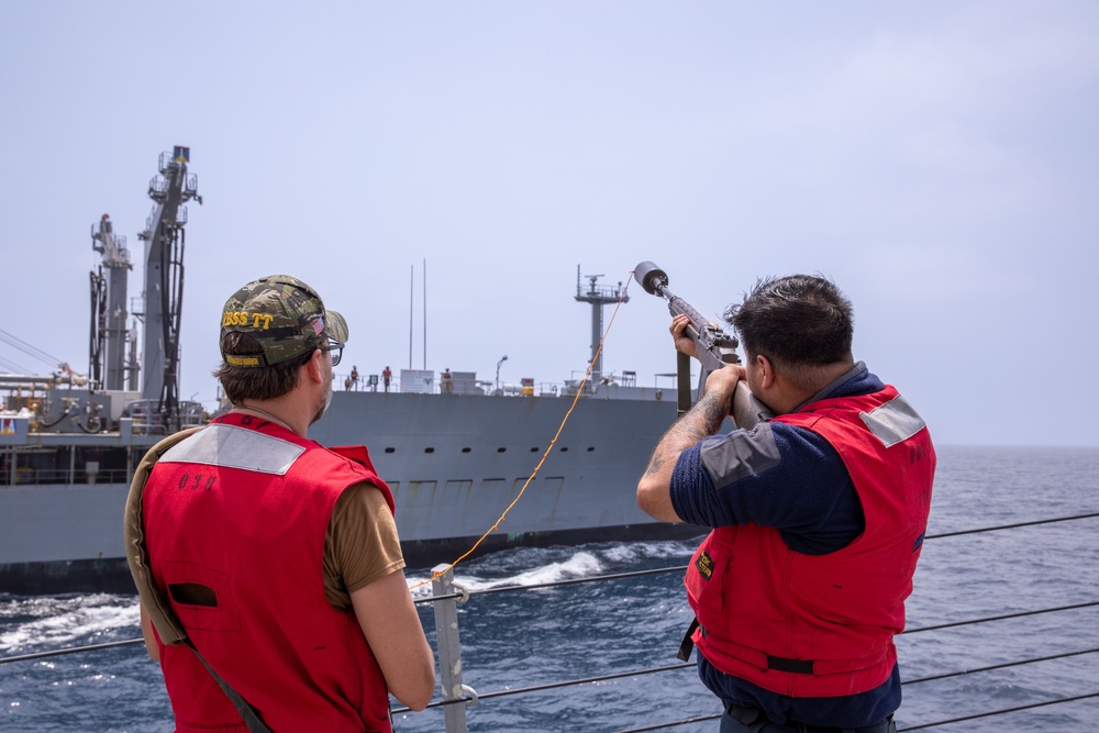 USS Cole Conducts Replenishment-At-Sea With the USNS Big Horn