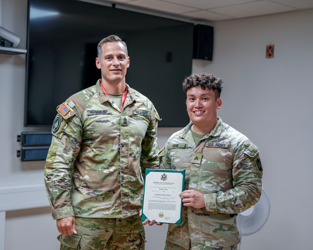 U.S. Army Sgt. Kevin Tran Promotion Ceremony