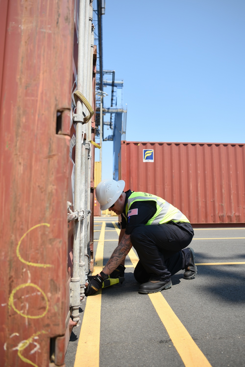 CG Sector Boston conducts container inspections at Conley Terminal