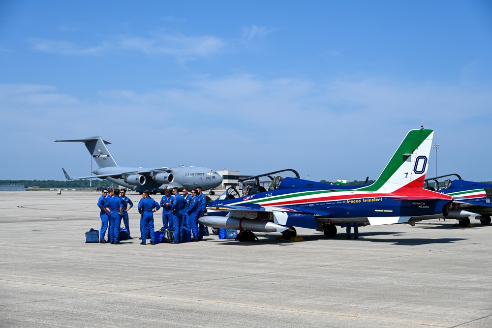 Frecce Tricolori arrives at Stewart Air National Guard Base