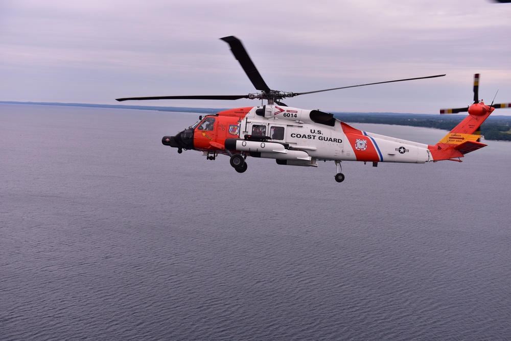 Coast Guard Air Station Traverse City practices formation flights