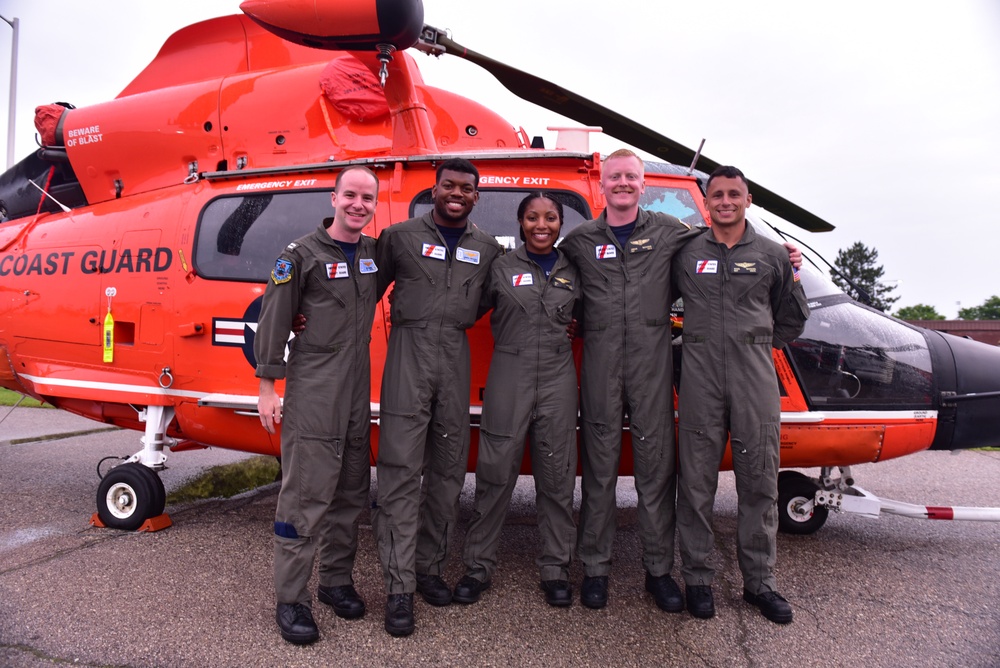 Air Station Detroit crew at Air Station Traverse City Open Ramp