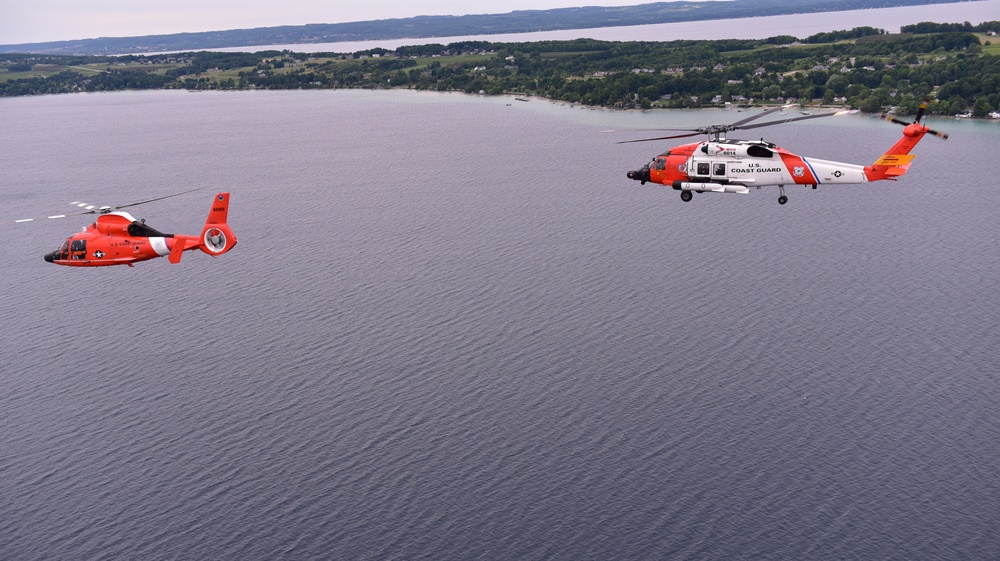 Air Stations Detroit and Traverse City practice formation flying