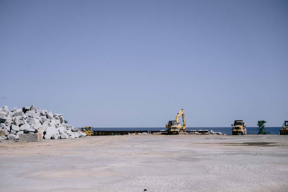 Armor Stone Staged at Oswego Breakwater