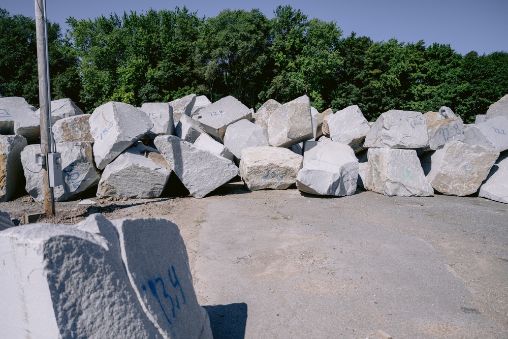 Armor Stone Staged at Oswego Breakwater