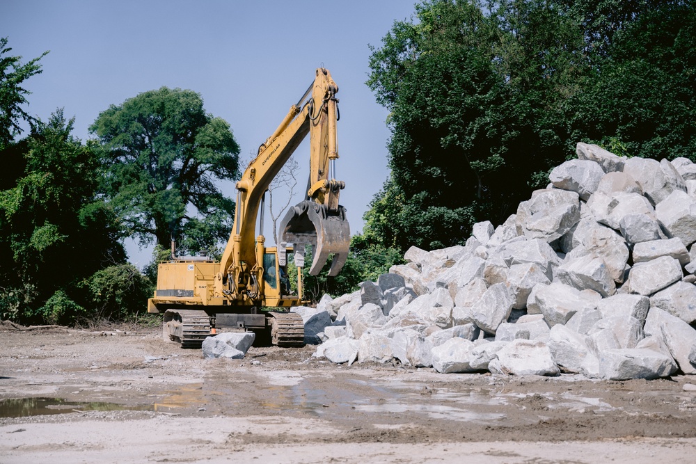 Armor Stone Staged at Oswego Breakwater
