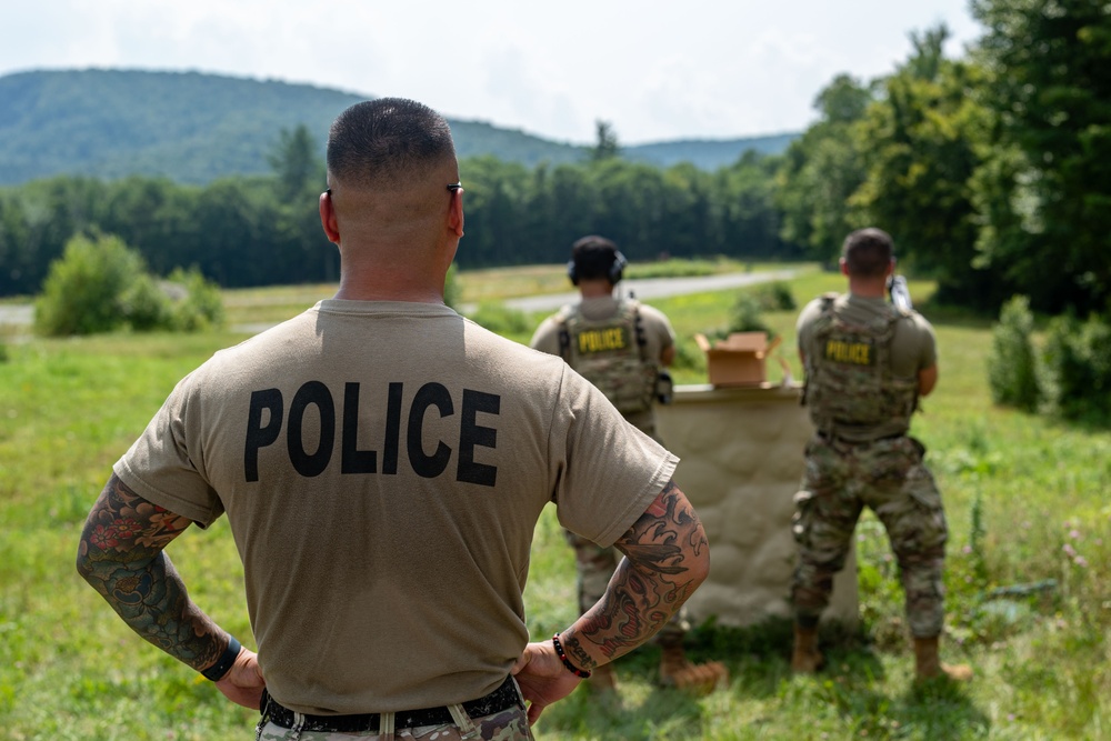 109th Security Forces airmen hone weapons skills for deployment.